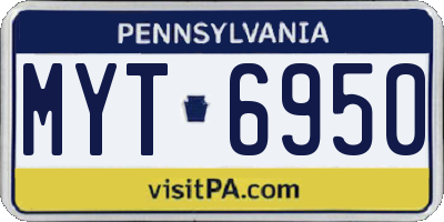 PA license plate MYT6950