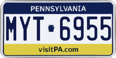 PA license plate MYT6955
