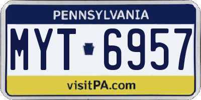 PA license plate MYT6957
