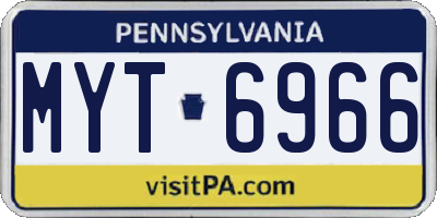 PA license plate MYT6966