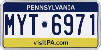 PA license plate MYT6971