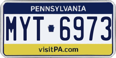 PA license plate MYT6973