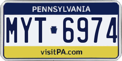 PA license plate MYT6974