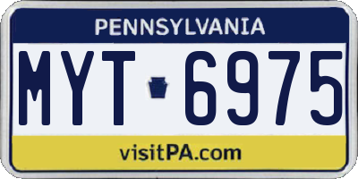 PA license plate MYT6975