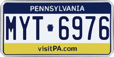 PA license plate MYT6976