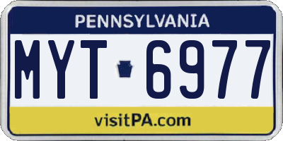 PA license plate MYT6977