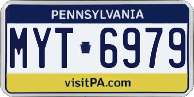 PA license plate MYT6979