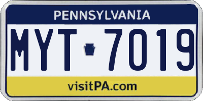 PA license plate MYT7019