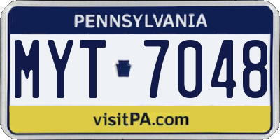 PA license plate MYT7048