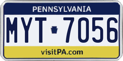 PA license plate MYT7056