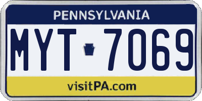 PA license plate MYT7069