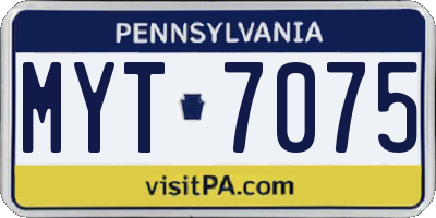 PA license plate MYT7075