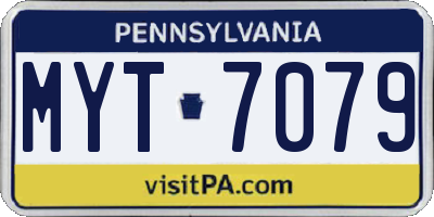 PA license plate MYT7079