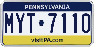 PA license plate MYT7110