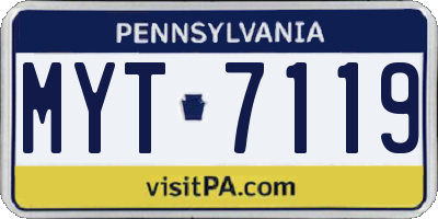 PA license plate MYT7119