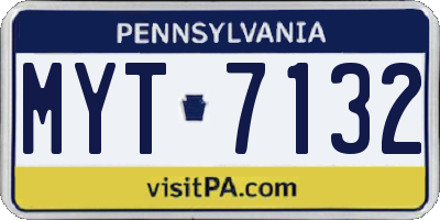 PA license plate MYT7132