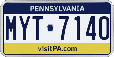 PA license plate MYT7140