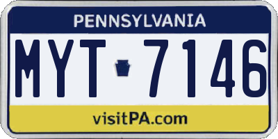 PA license plate MYT7146