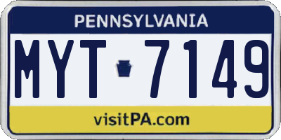 PA license plate MYT7149