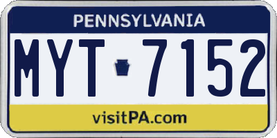 PA license plate MYT7152