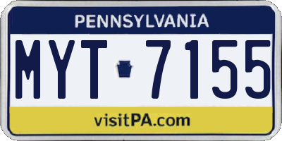 PA license plate MYT7155