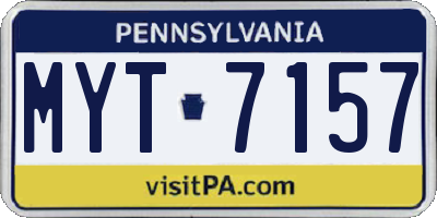PA license plate MYT7157