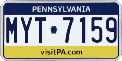 PA license plate MYT7159