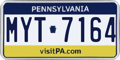 PA license plate MYT7164