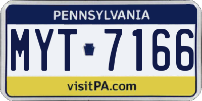 PA license plate MYT7166