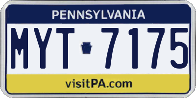 PA license plate MYT7175