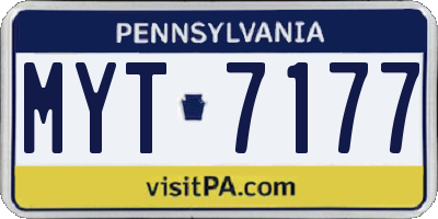 PA license plate MYT7177