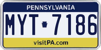 PA license plate MYT7186