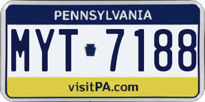PA license plate MYT7188