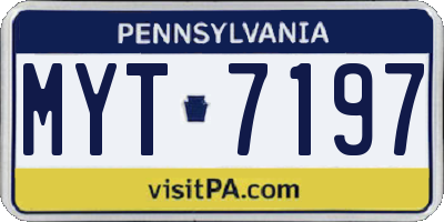 PA license plate MYT7197
