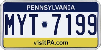 PA license plate MYT7199