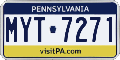 PA license plate MYT7271