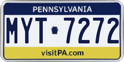 PA license plate MYT7272