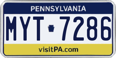 PA license plate MYT7286