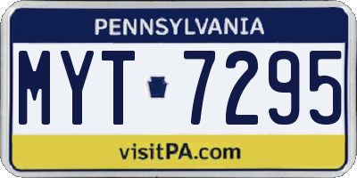 PA license plate MYT7295