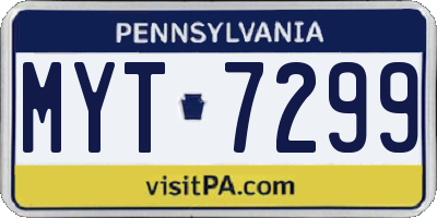 PA license plate MYT7299