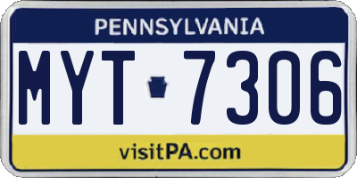 PA license plate MYT7306