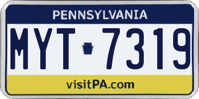 PA license plate MYT7319