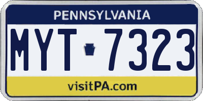 PA license plate MYT7323