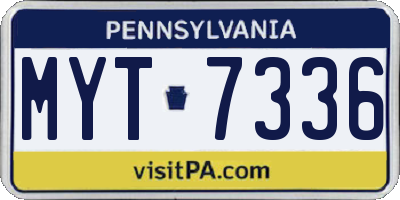 PA license plate MYT7336