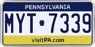 PA license plate MYT7339
