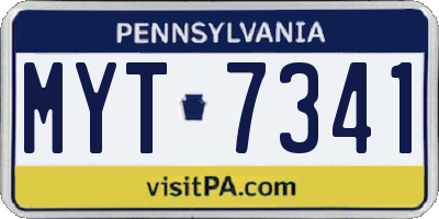 PA license plate MYT7341