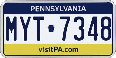 PA license plate MYT7348