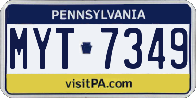 PA license plate MYT7349