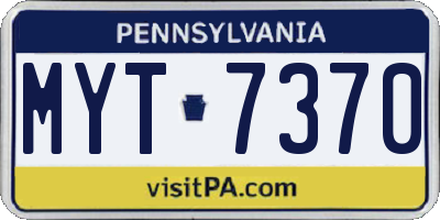 PA license plate MYT7370