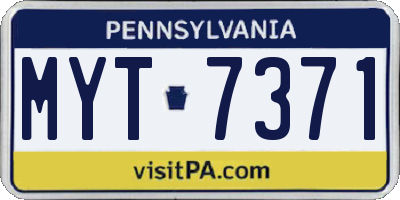 PA license plate MYT7371
